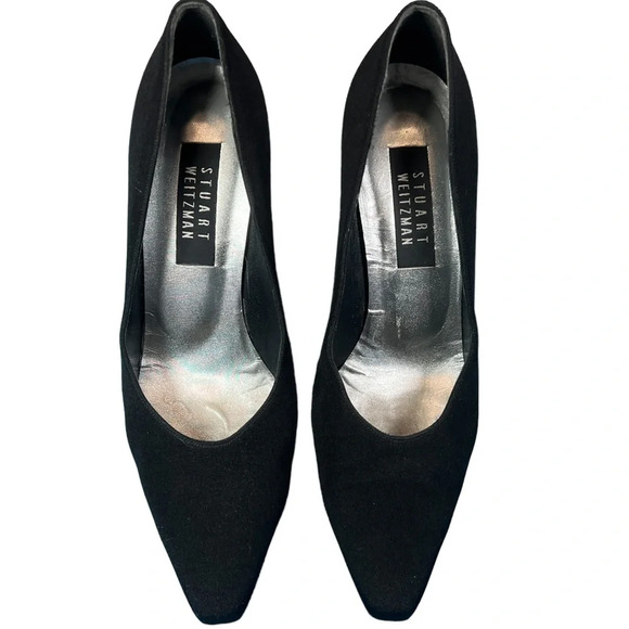 Stuart Weitzman Black Stretch Fabric Heels - Picture 3 of 7